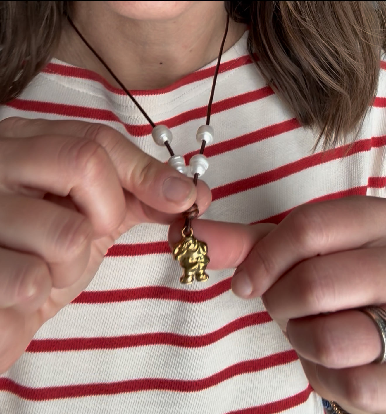 Leather Santa Necklace