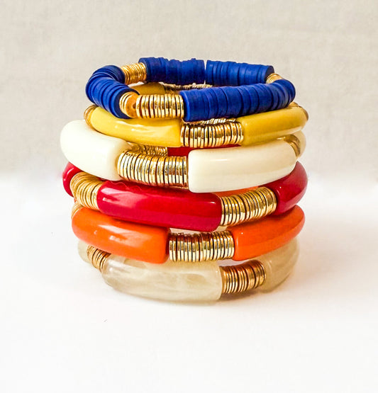 Game Day Acrylic and Clay Bracelet