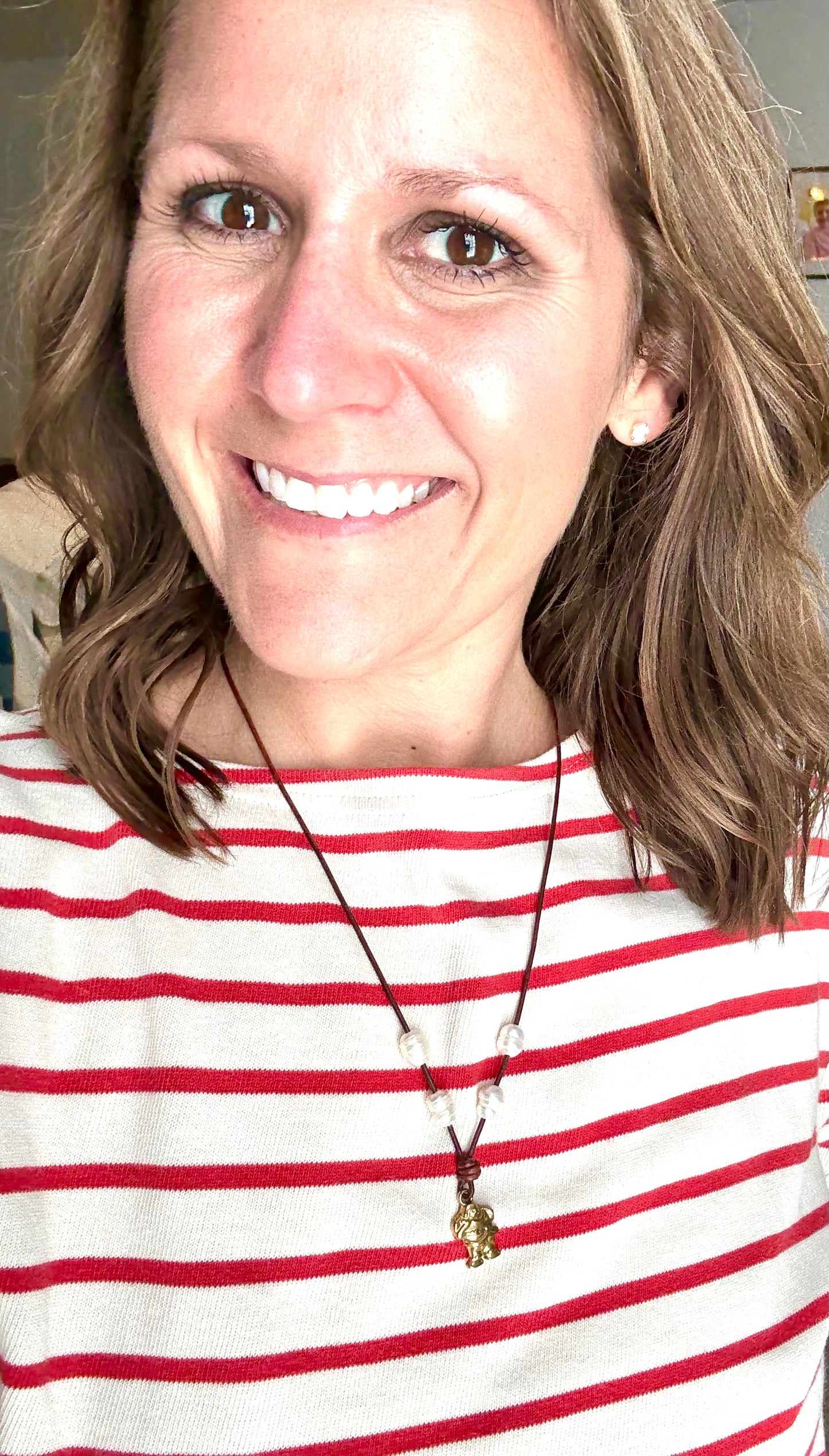 Leather Santa Necklace