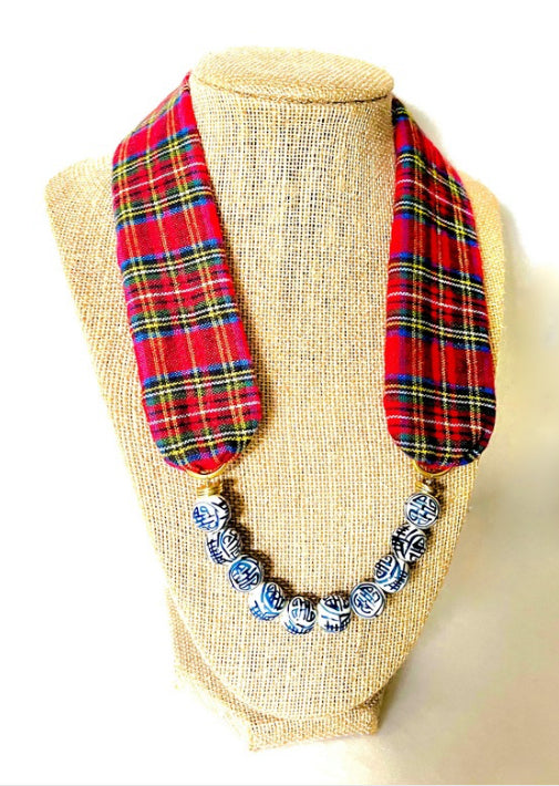 The Harper Necklace- Blue + White