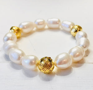 Golden Knot Freshwater Pearl Bracelet