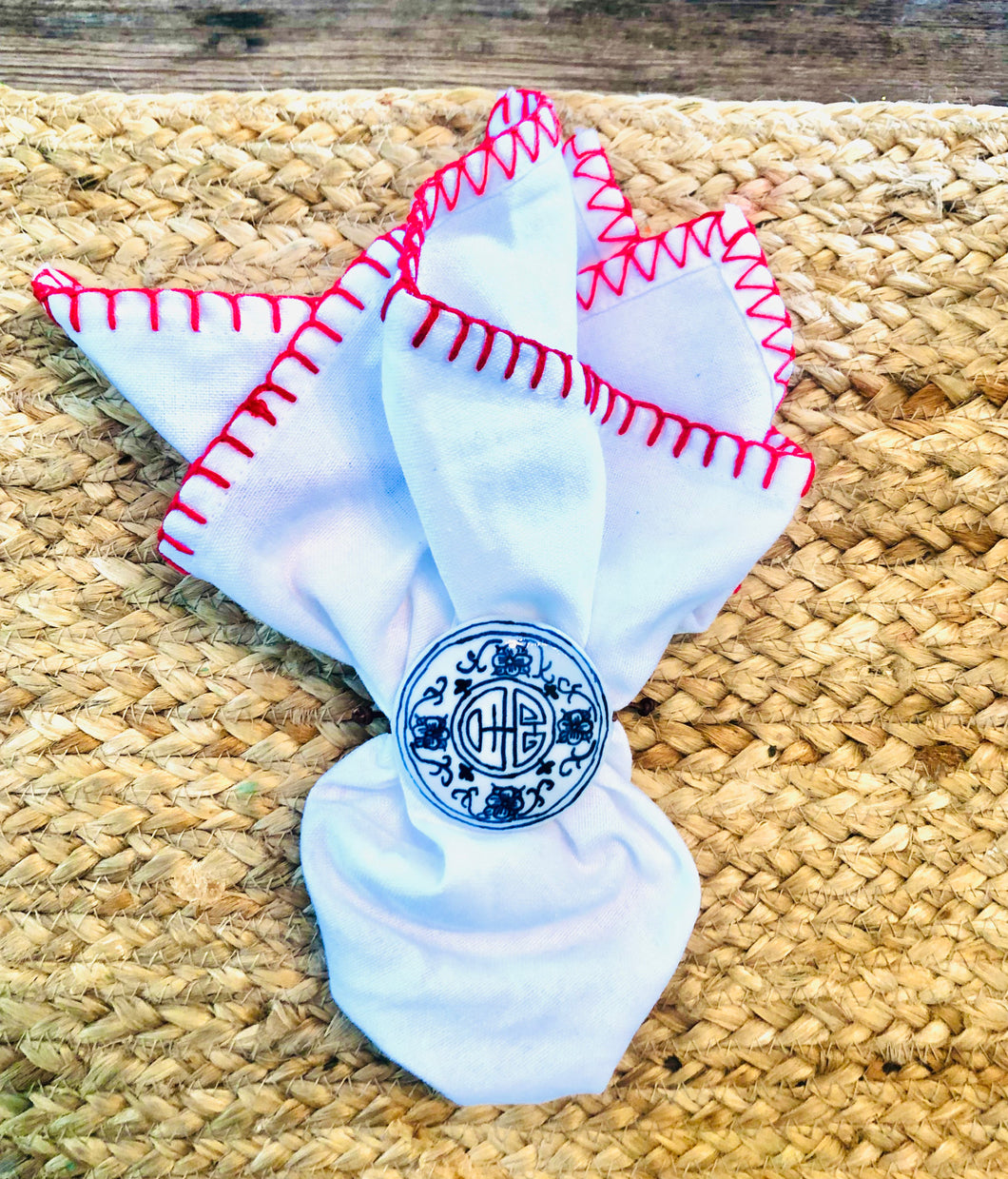 Blue and White Chinoiserie Napkin Rings
