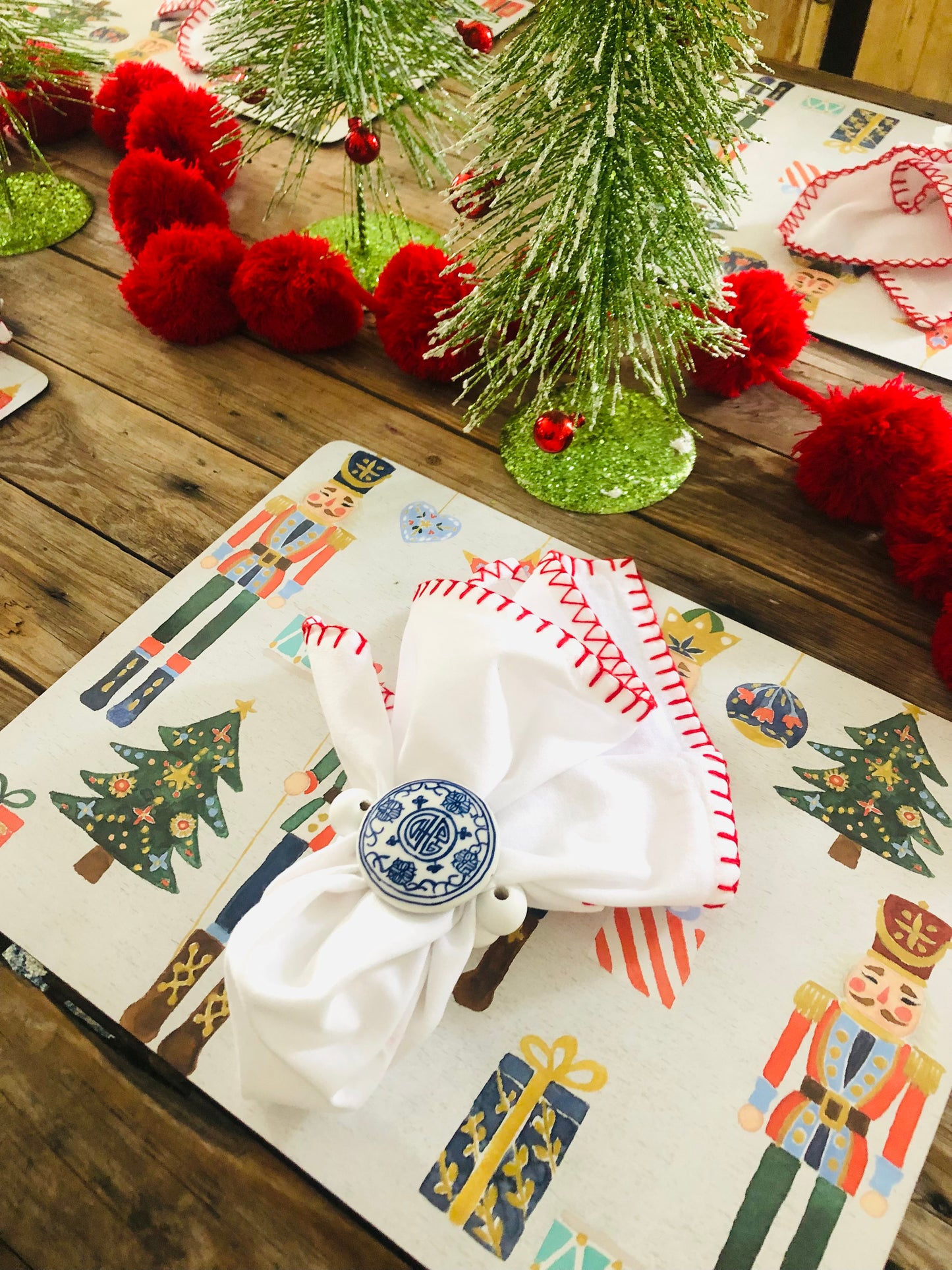 Blue and White Chinoiserie Napkin Rings