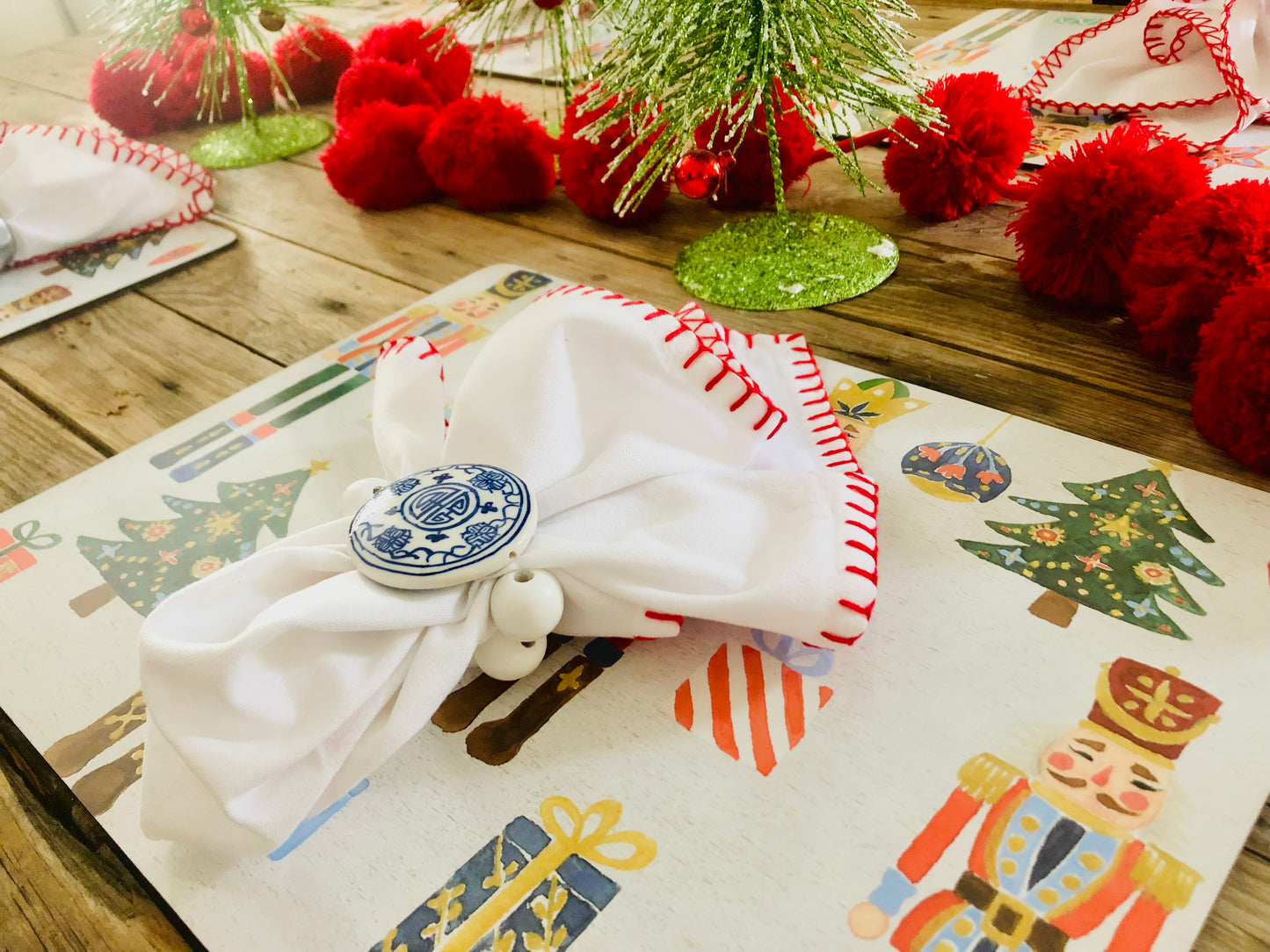 Blue and White Chinoiserie Napkin Rings